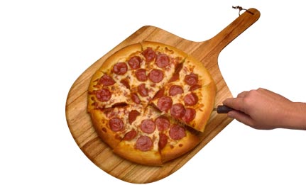 Pizza on cutting board